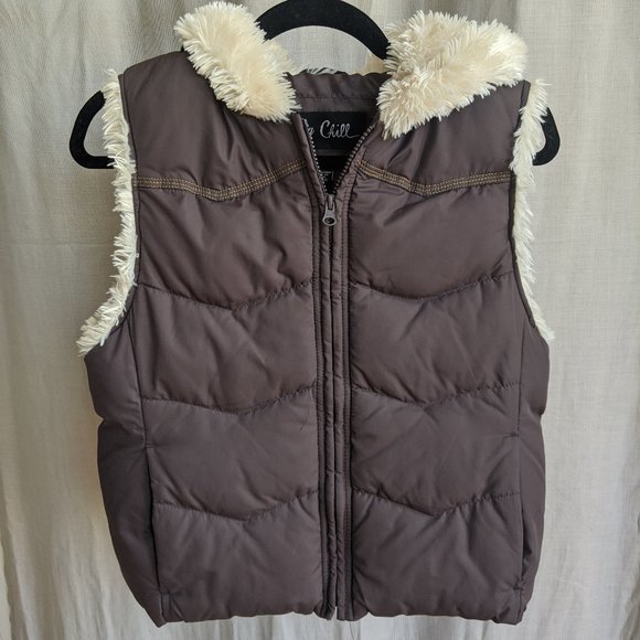 Faux Fur Puffer Jacket Vest - Picture 1 of 3